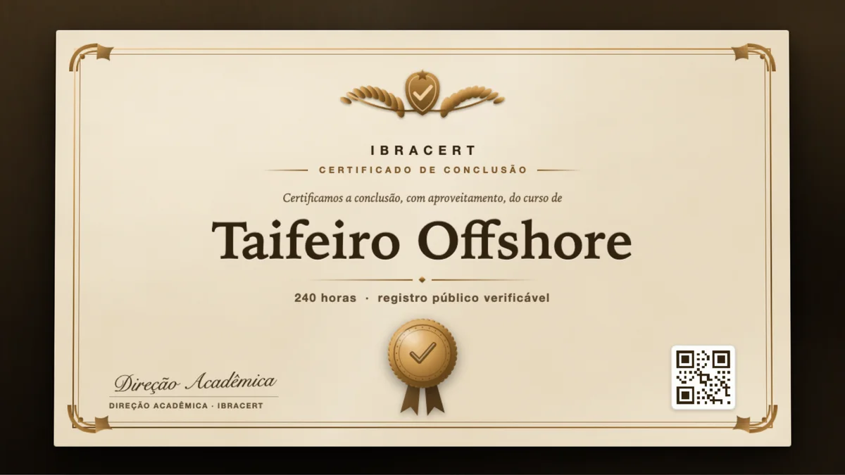 Capa do curso Taifeiro Offshore