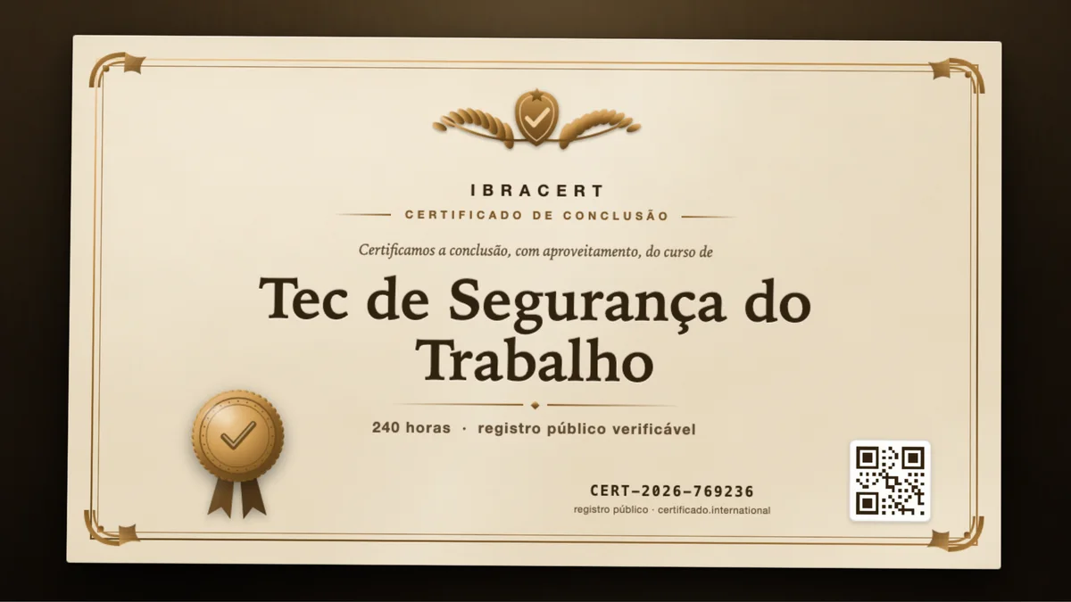 Capa do curso Tec de Segurança do Trabalho