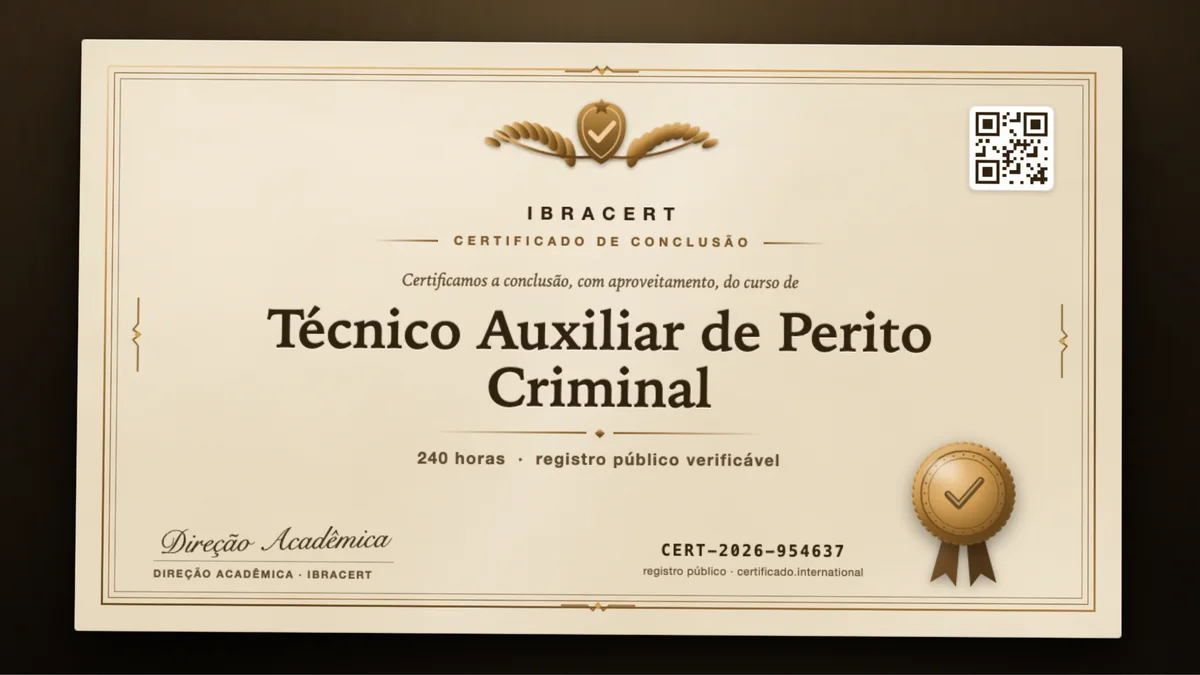 Capa do curso Técnico Auxiliar de Perito Criminal