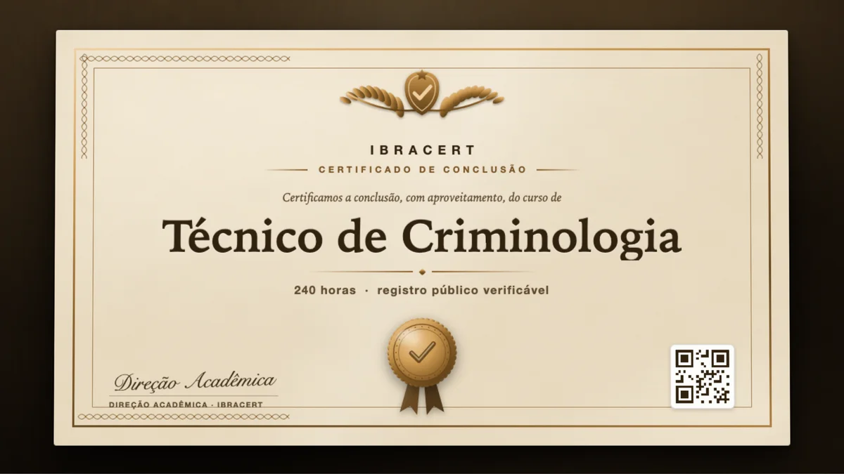 Capa do curso Técnico de Criminologia