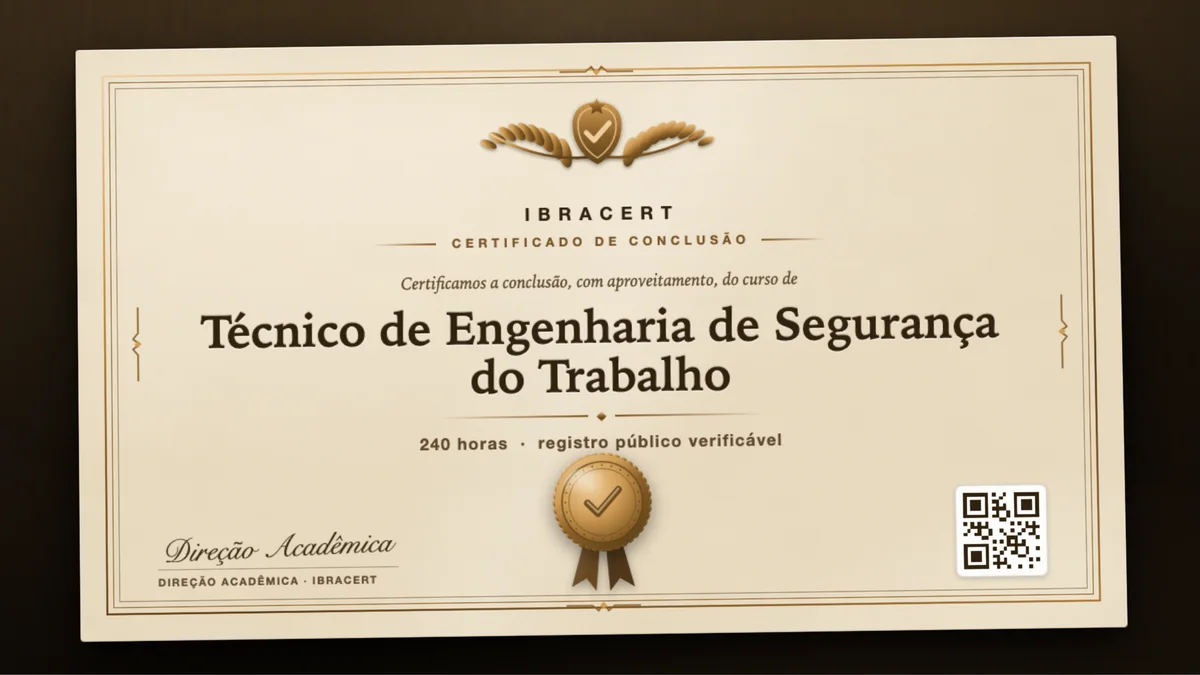 Capa do curso Técnico de Engenharia de Segurança do Trabalho