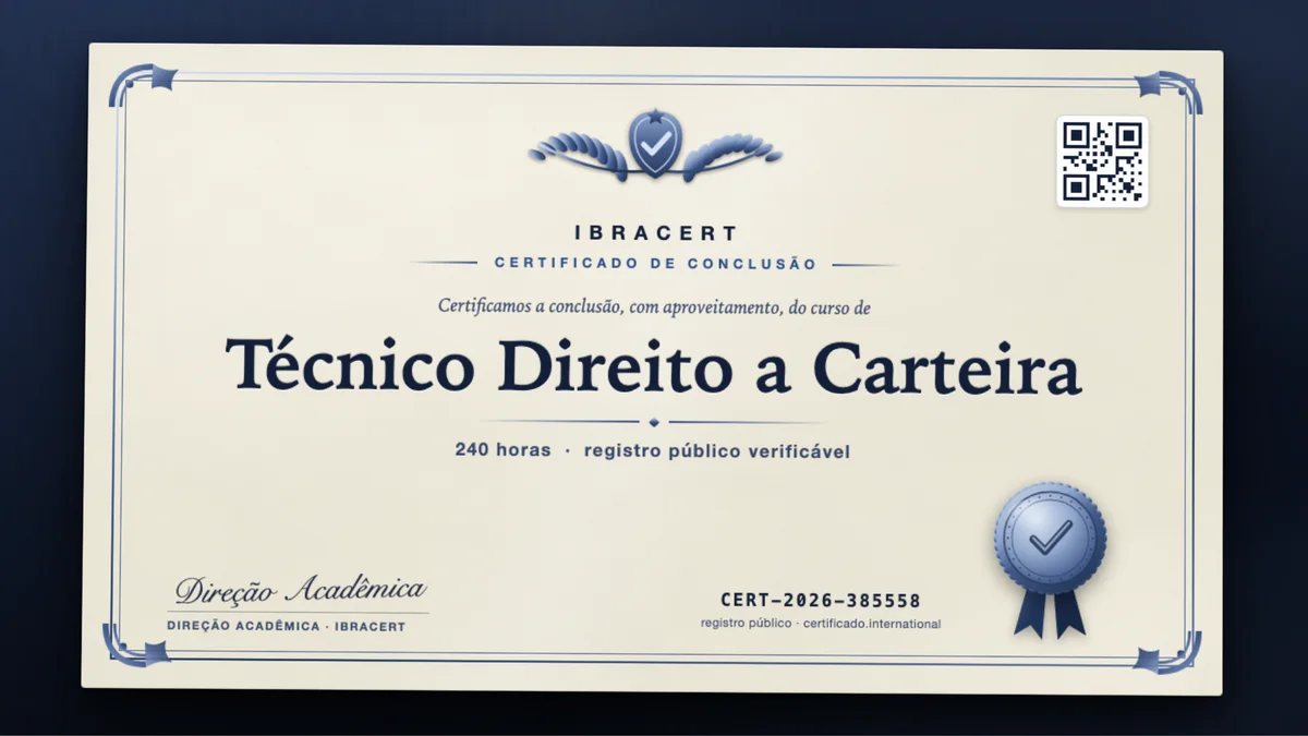 Capa do curso Técnico Direito a Carteira