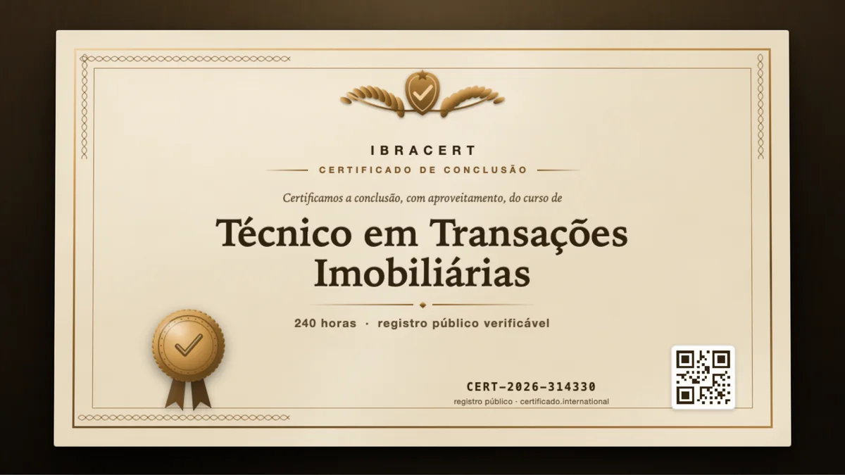 Capa do curso Técnico em Transações Imobiliárias