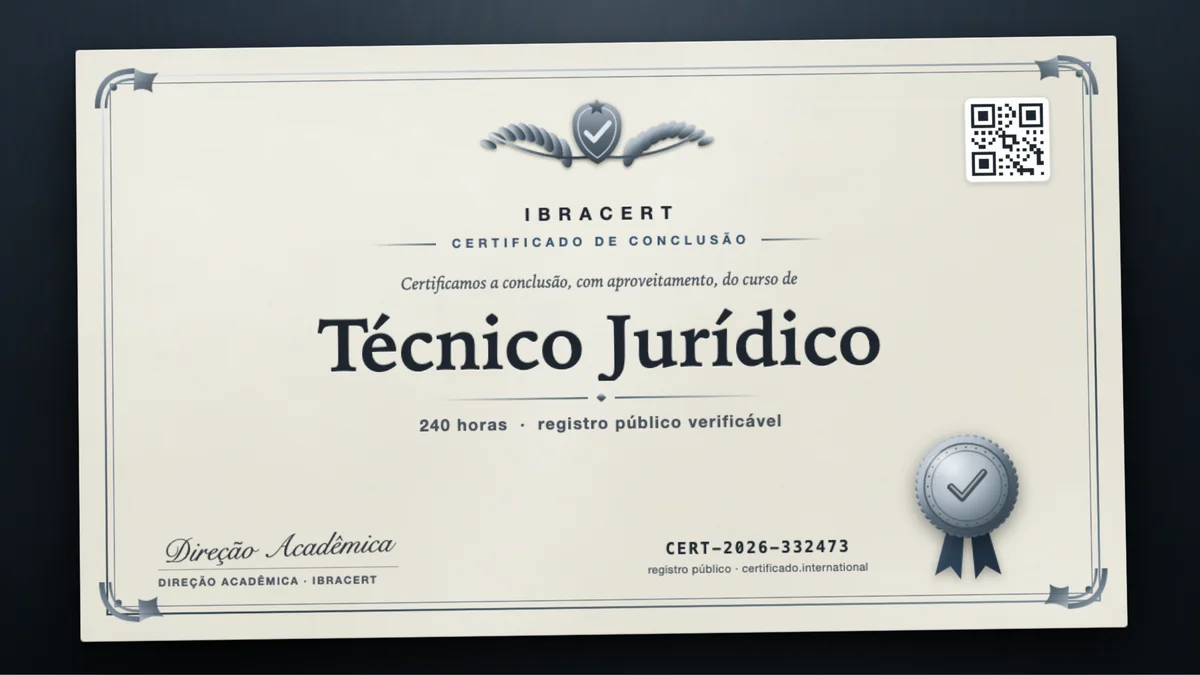 Capa do curso Técnico Jurídico