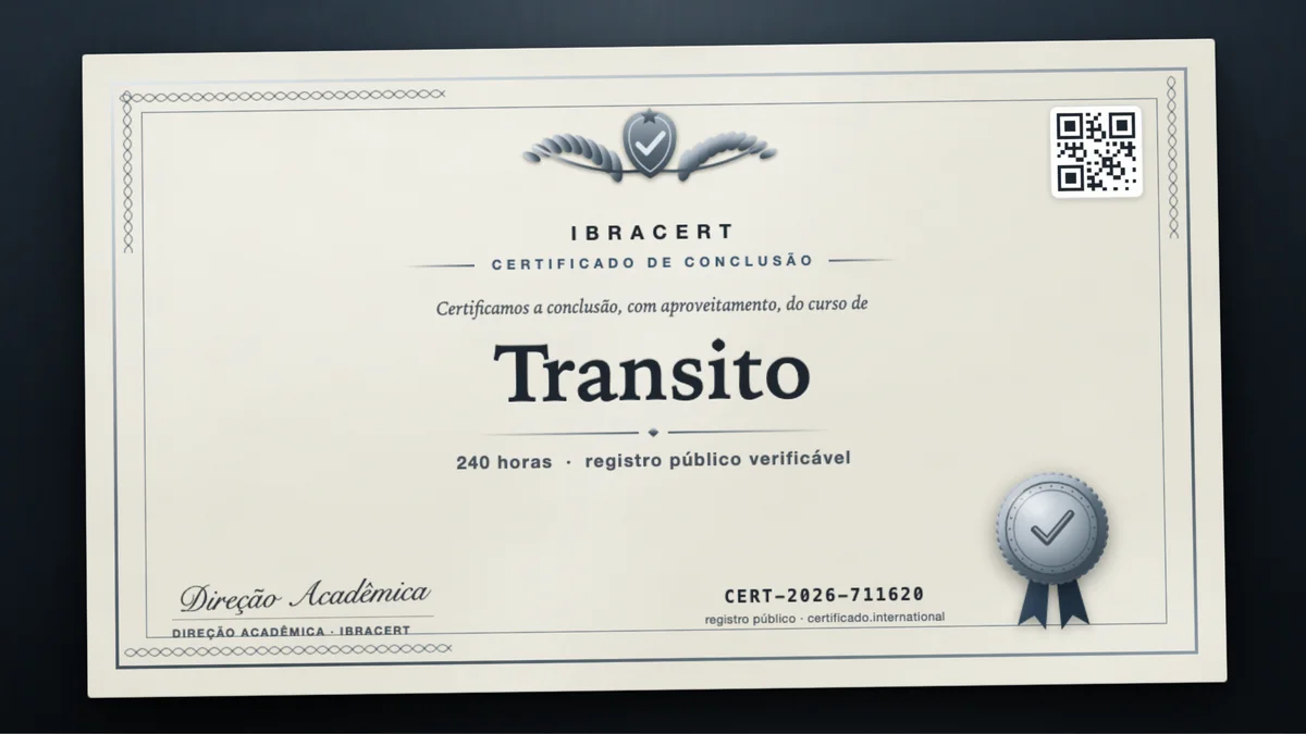 Capa do curso Transito