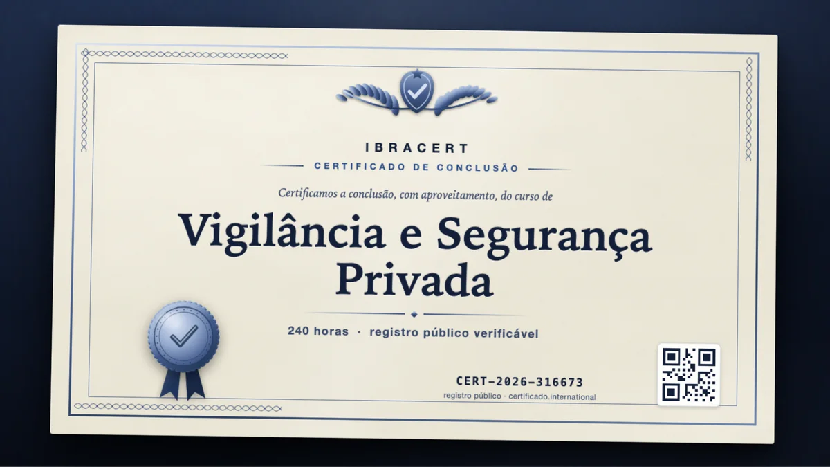 Capa do curso Vigilância e Segurança Privada