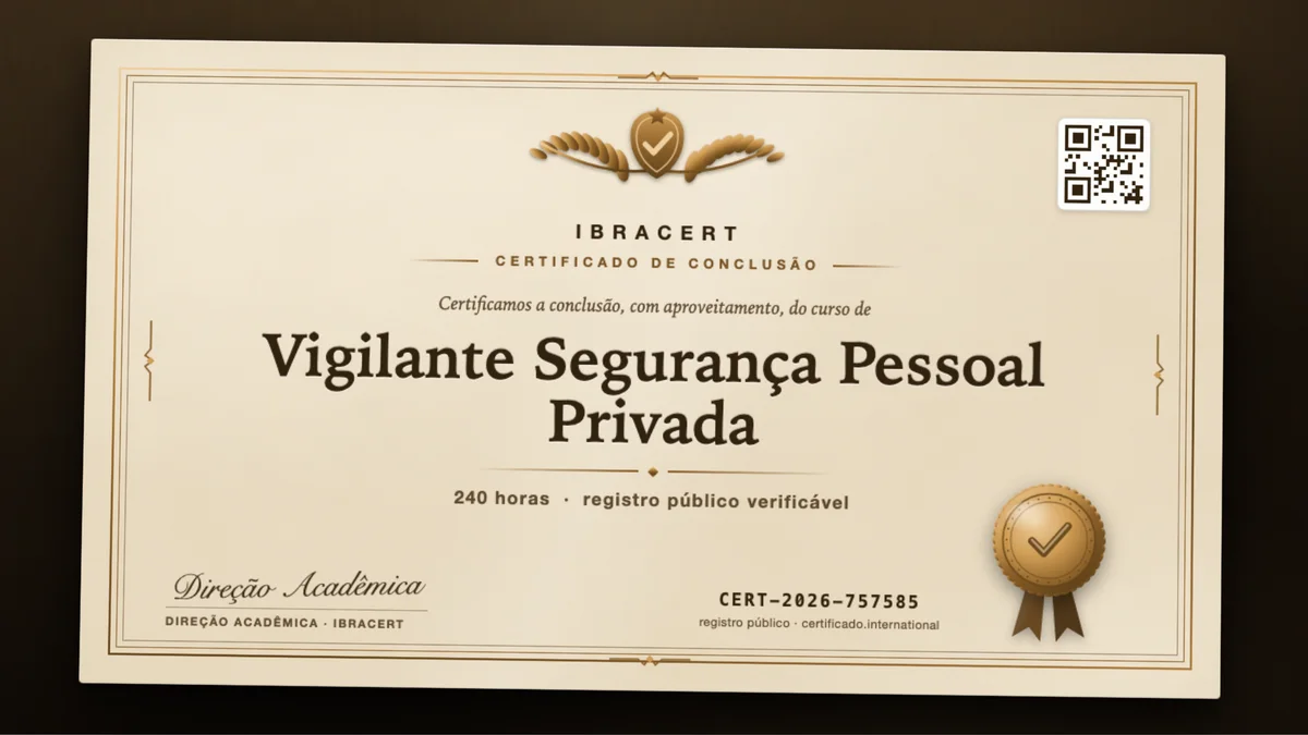 Capa do curso Vigilante Segurança Pessoal Privada