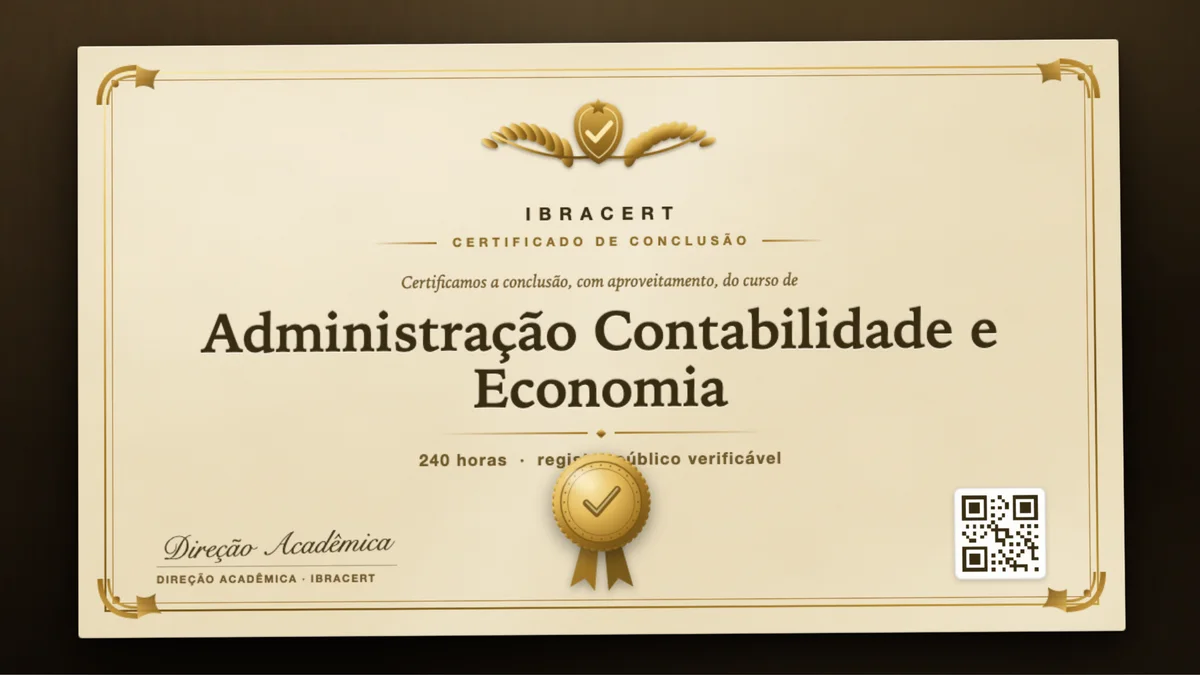 Capa do curso Administração Contabilidade e Economia