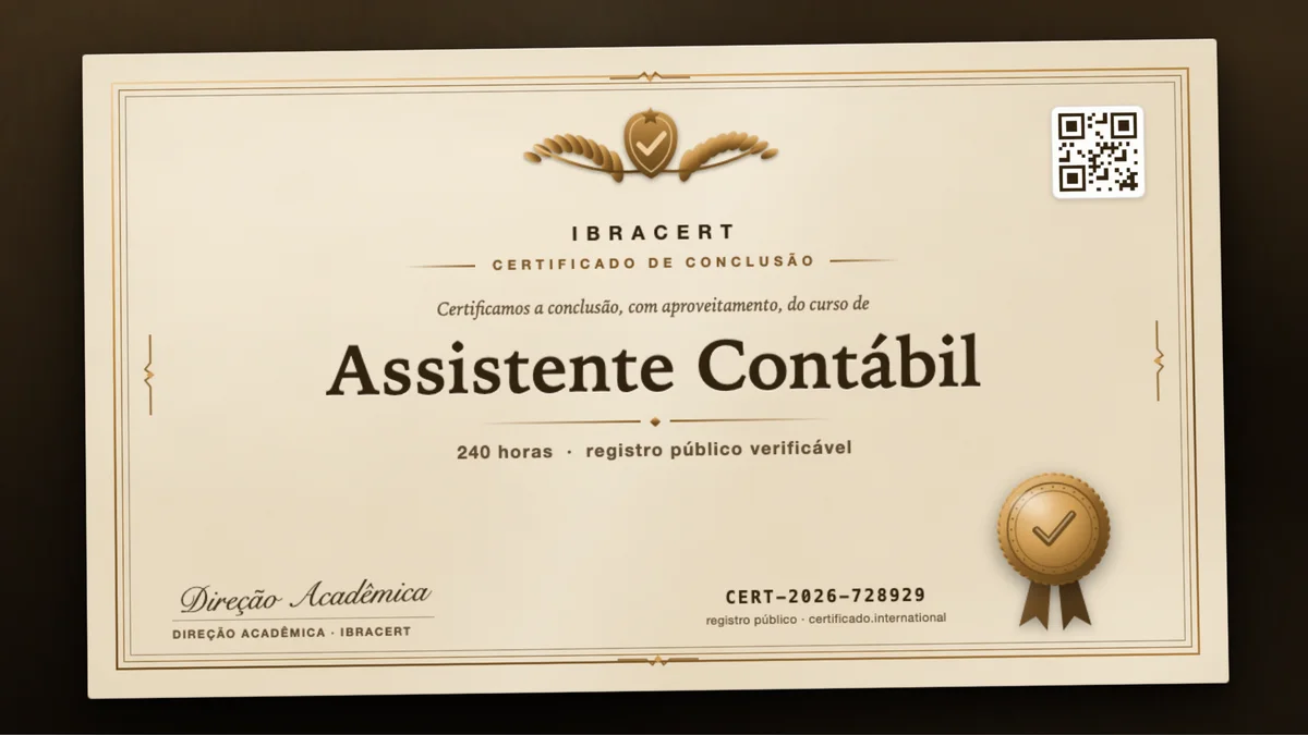 Capa do curso Assistente Contábil