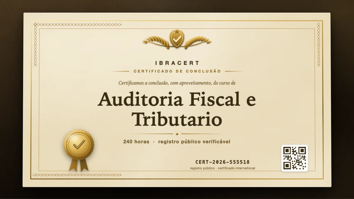 Capa do curso Auditoria Fiscal e Tributario