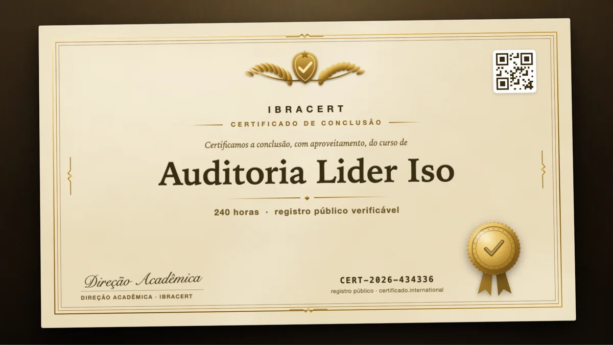 Capa do curso Auditoria Lider Iso