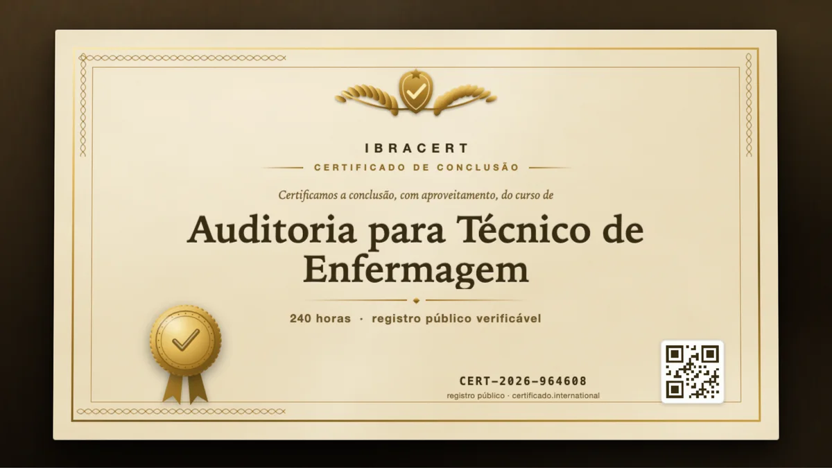 Capa do curso Auditoria para Técnico de Enfermagem