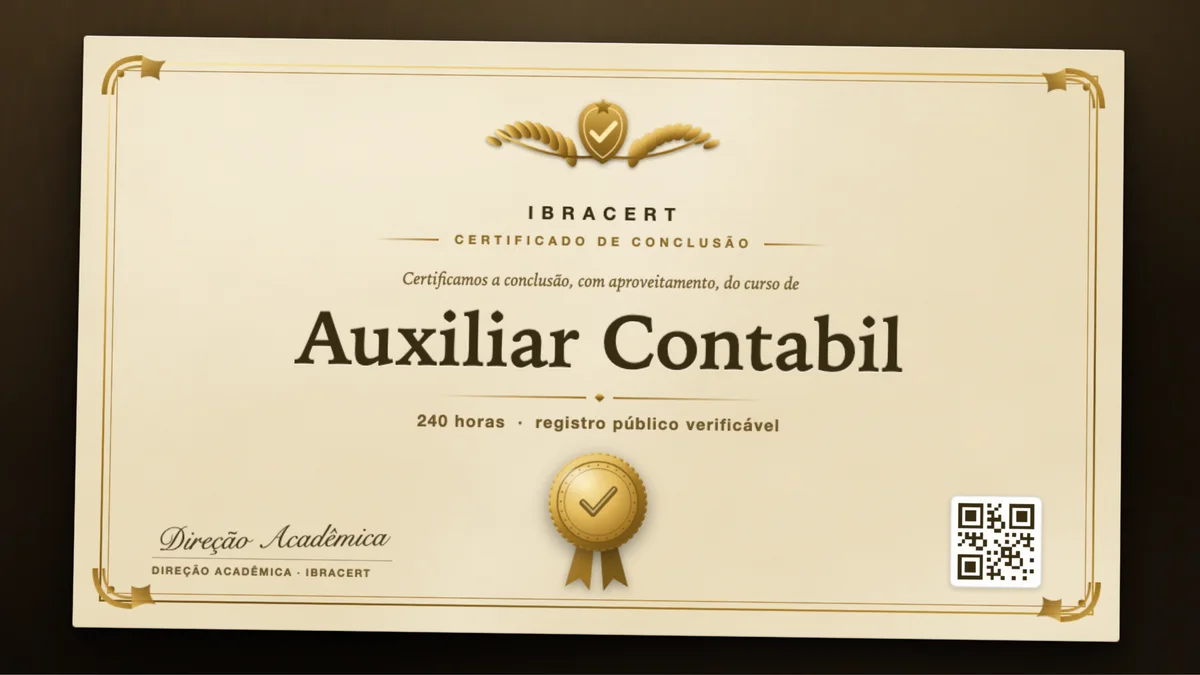 Capa do curso Auxiliar Contabil