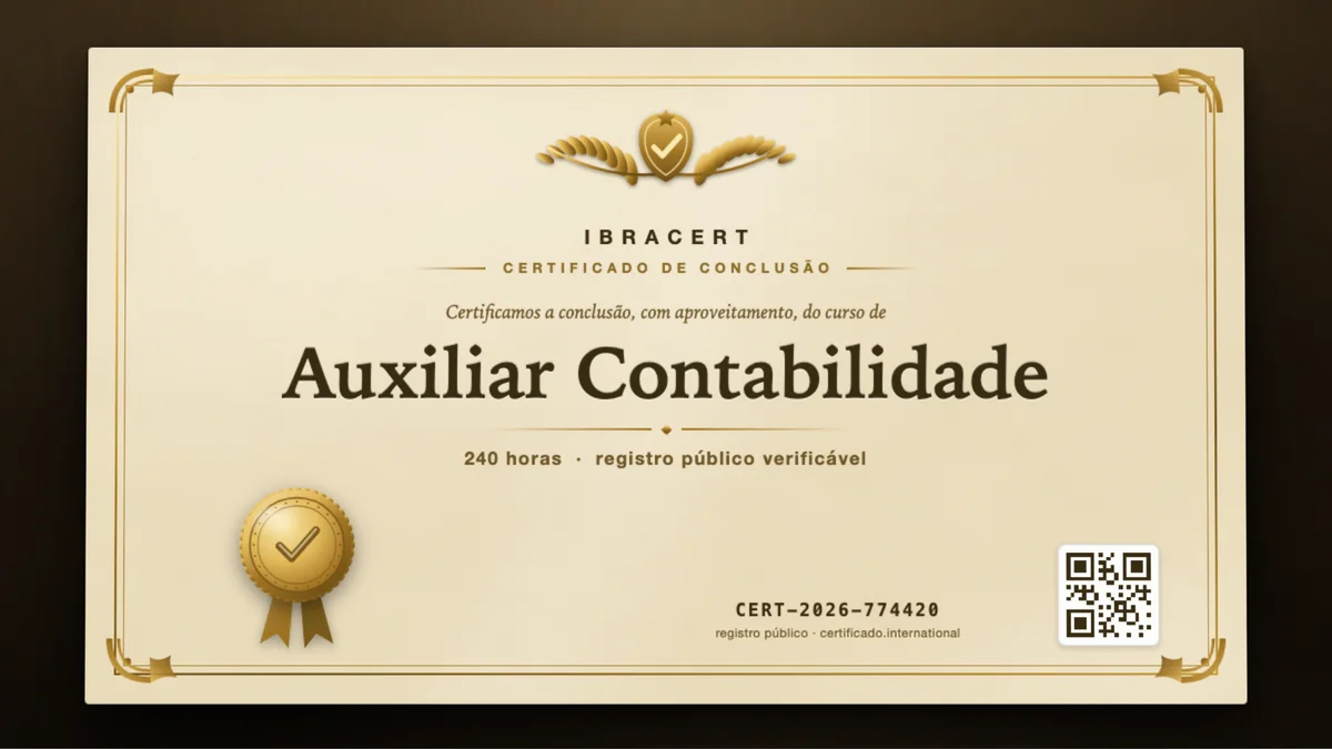 Capa do curso Auxiliar Contabilidade