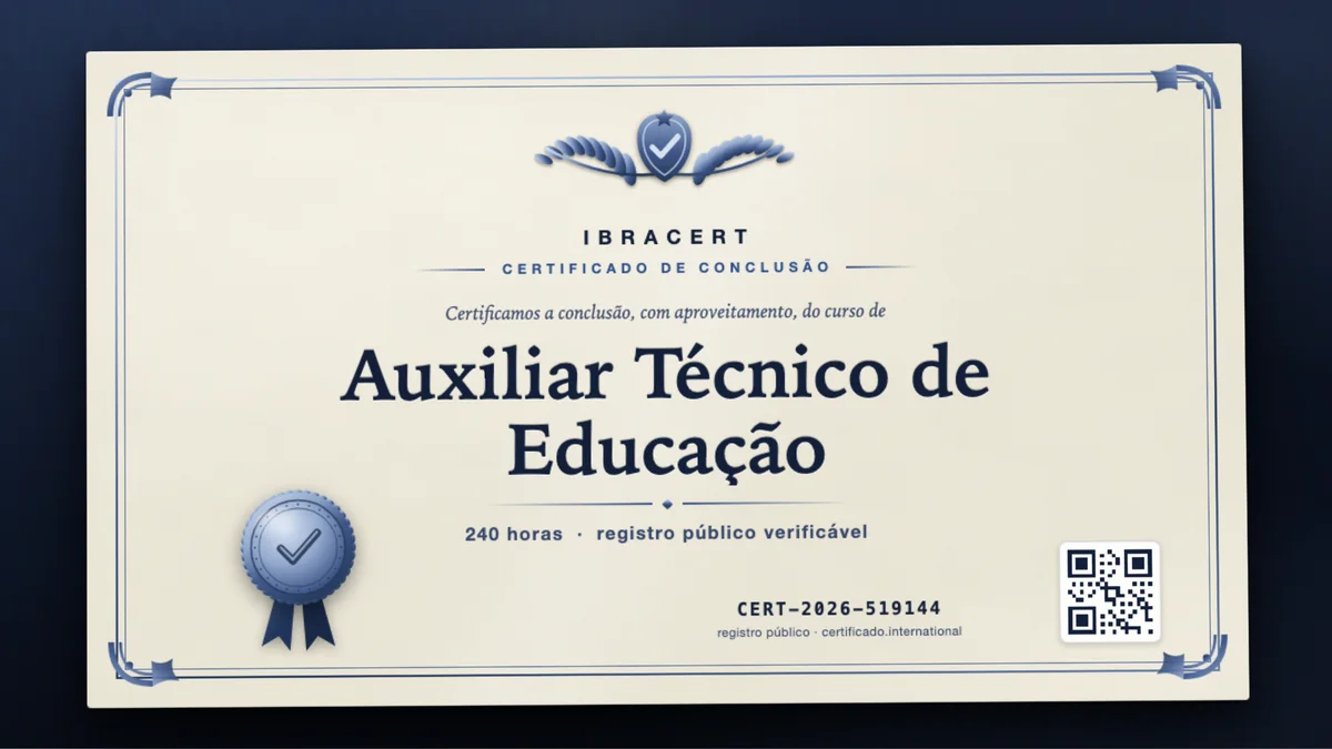 Capa do curso Auxiliar Técnico de Educação