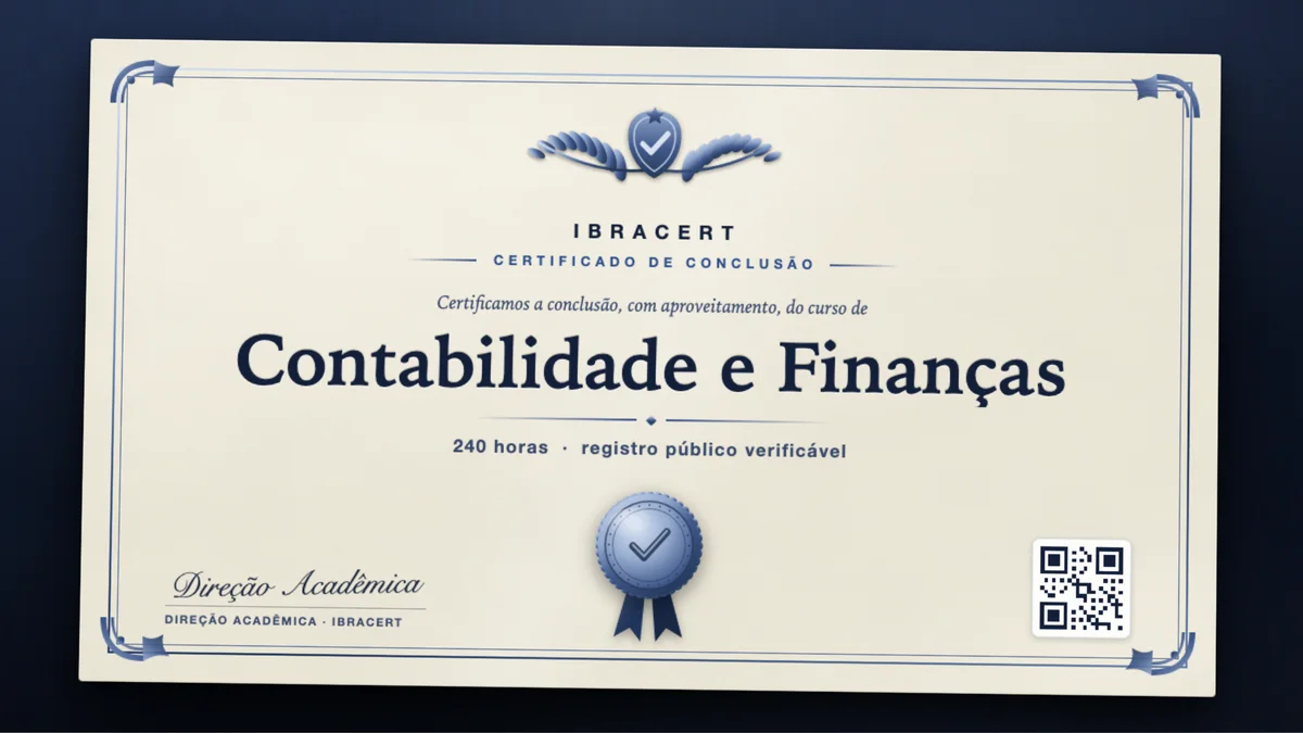 Capa do curso Contabilidade e Finanças
