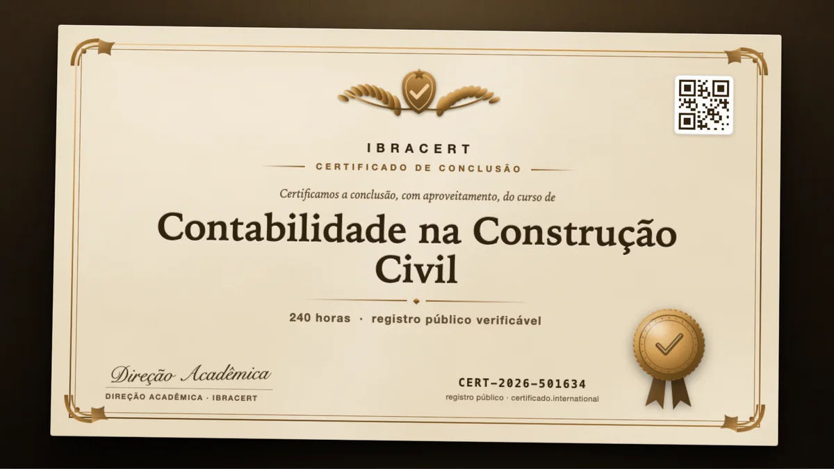 Capa do curso Contabilidade na Construção Civil