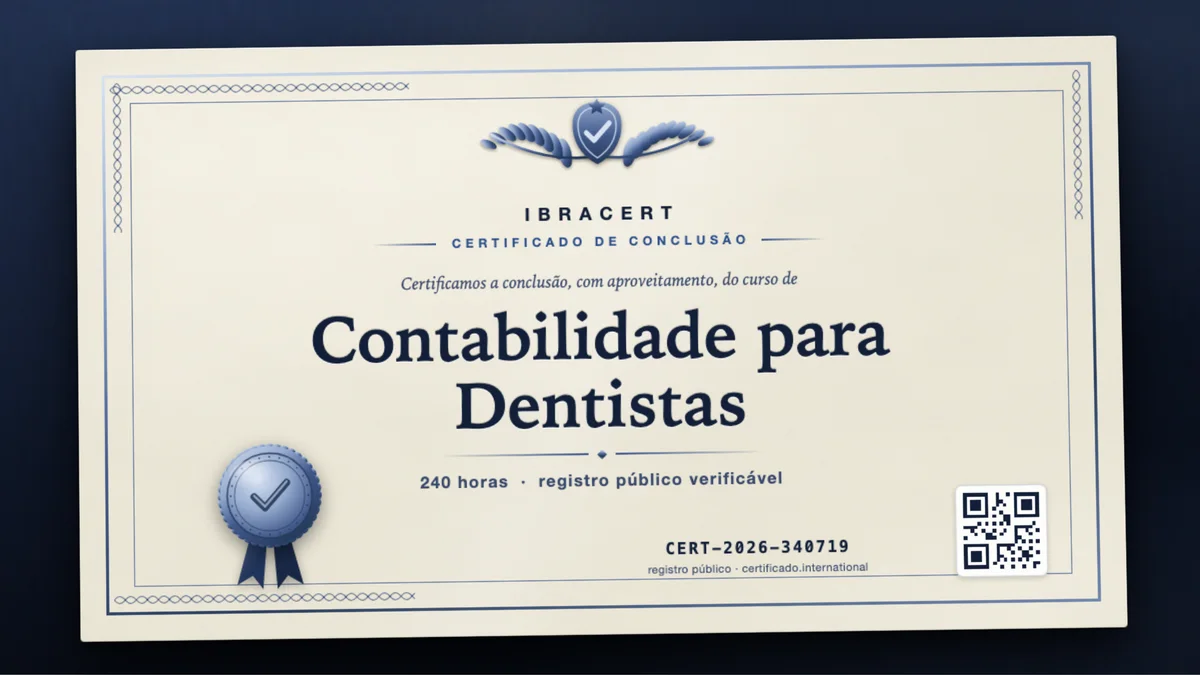 Capa do curso Contabilidade para Dentistas