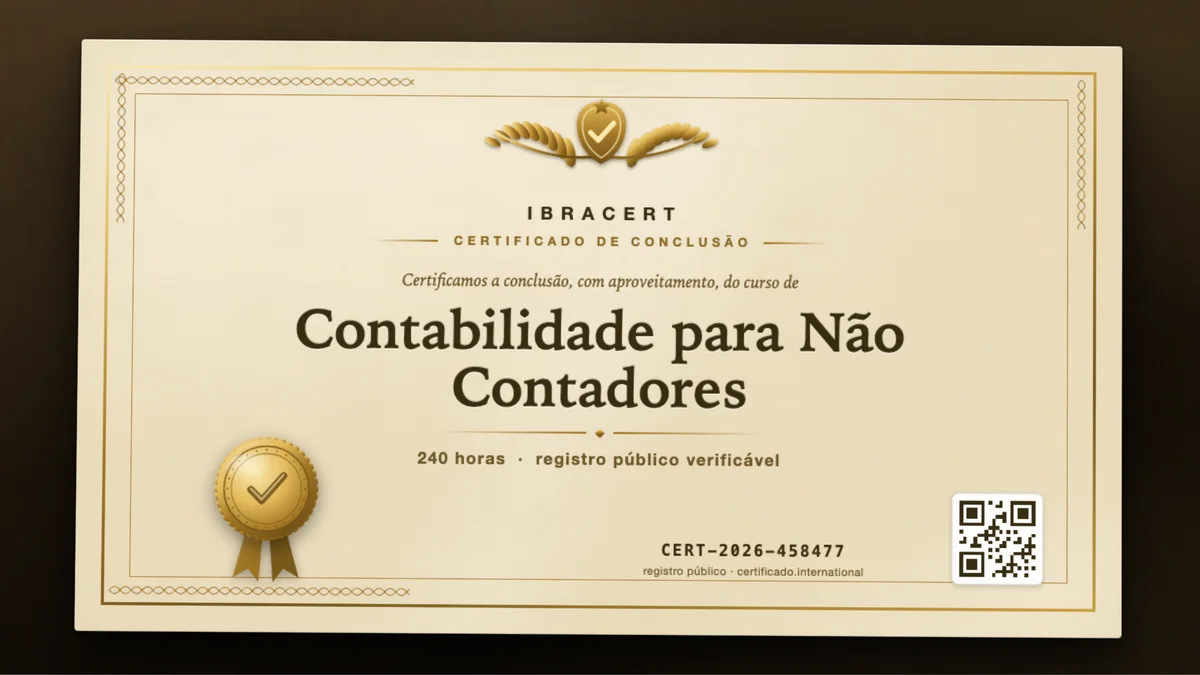 Capa do curso Contabilidade para Não Contadores