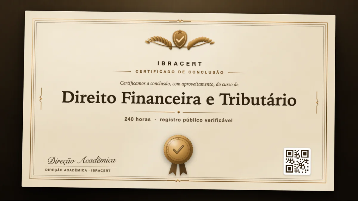 Capa do curso Direito Financeira e Tributário