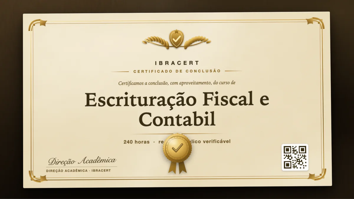 Capa do curso Escrituração Fiscal e Contabil