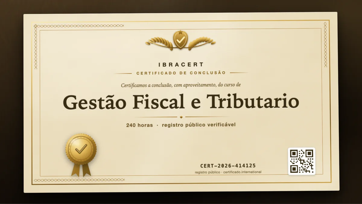 Capa do curso Gestão Fiscal e Tributario