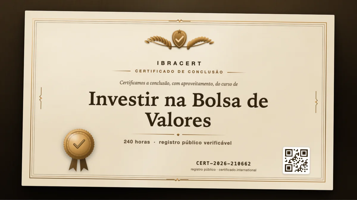 Capa do curso Investir na Bolsa de Valores