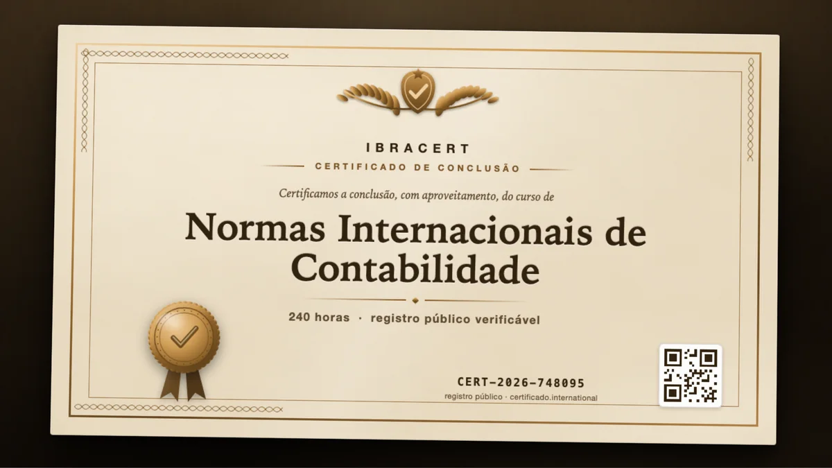 Capa do curso Normas Internacionais de Contabilidade