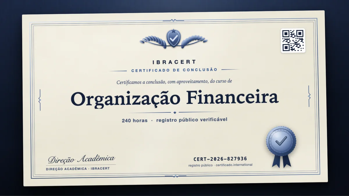 Capa do curso Organização Financeira