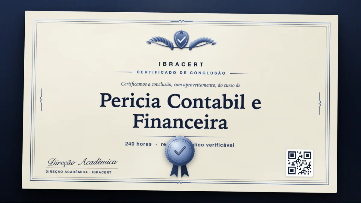 Capa do curso Pericia Contabil e Financeira