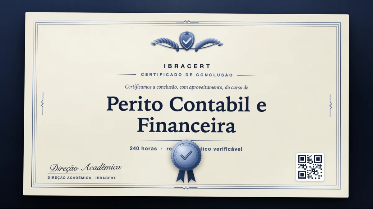 Capa do curso Perito Contabil e Financeira