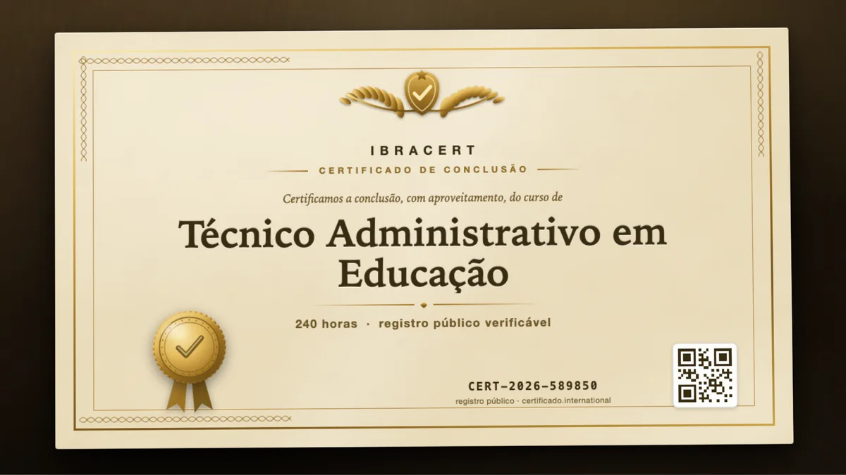 Capa do curso Técnico Administrativo em Educação