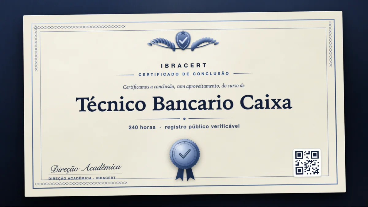 Capa do curso Técnico Bancario Caixa