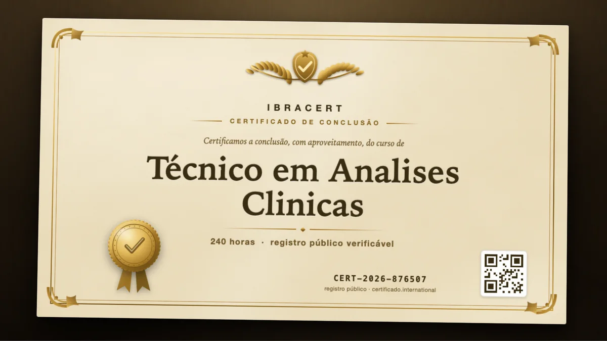 Capa do curso Técnico em Analises Clinicas
