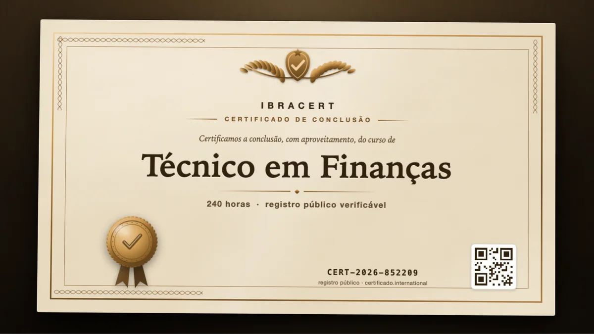 Capa do curso Técnico em Finanças