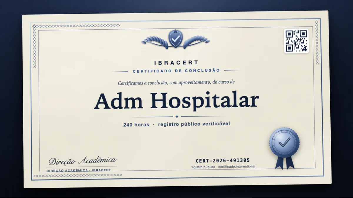 Capa do curso Adm Hospitalar