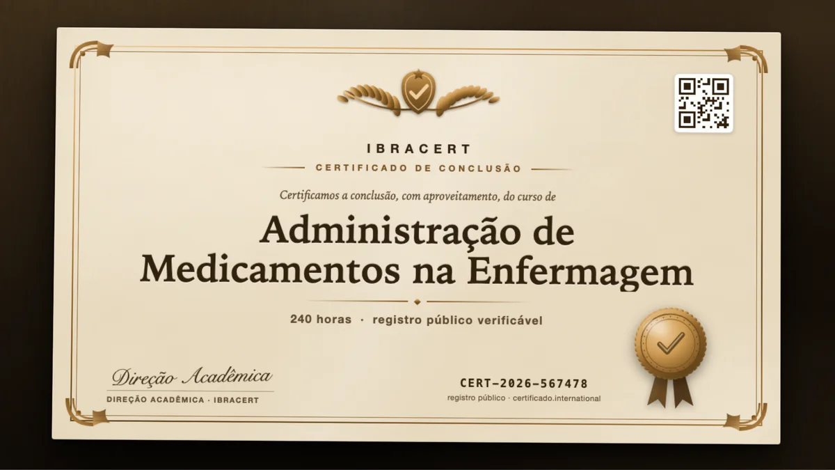 Capa do curso Administração de Medicamentos na Enfermagem