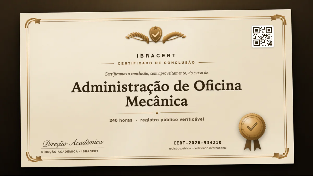 Capa do curso Administração de Oficina Mecânica