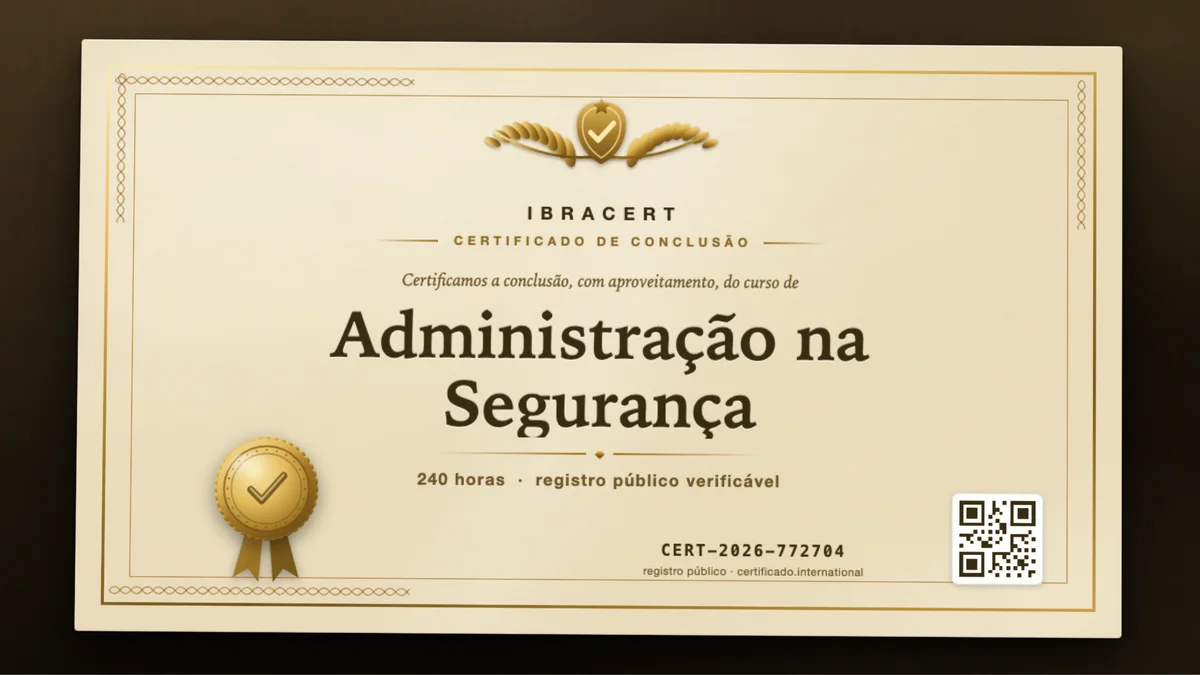 Capa do curso Administração na Segurança