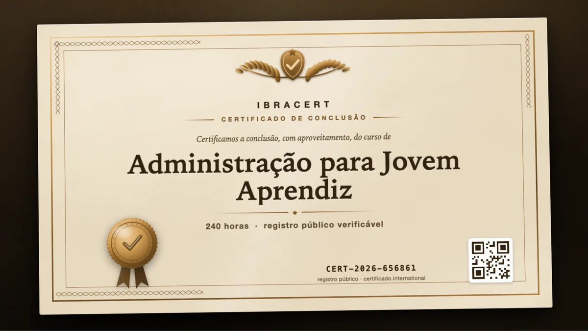 Capa do curso Administração para Jovem Aprendiz