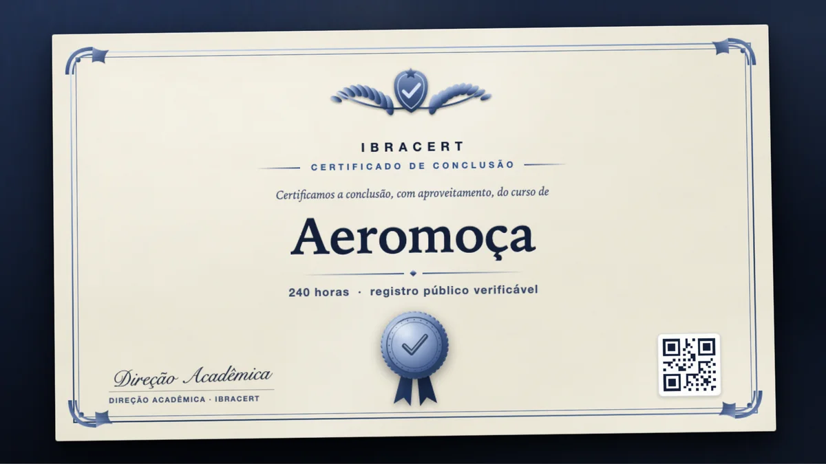 Capa do curso Aeromoça