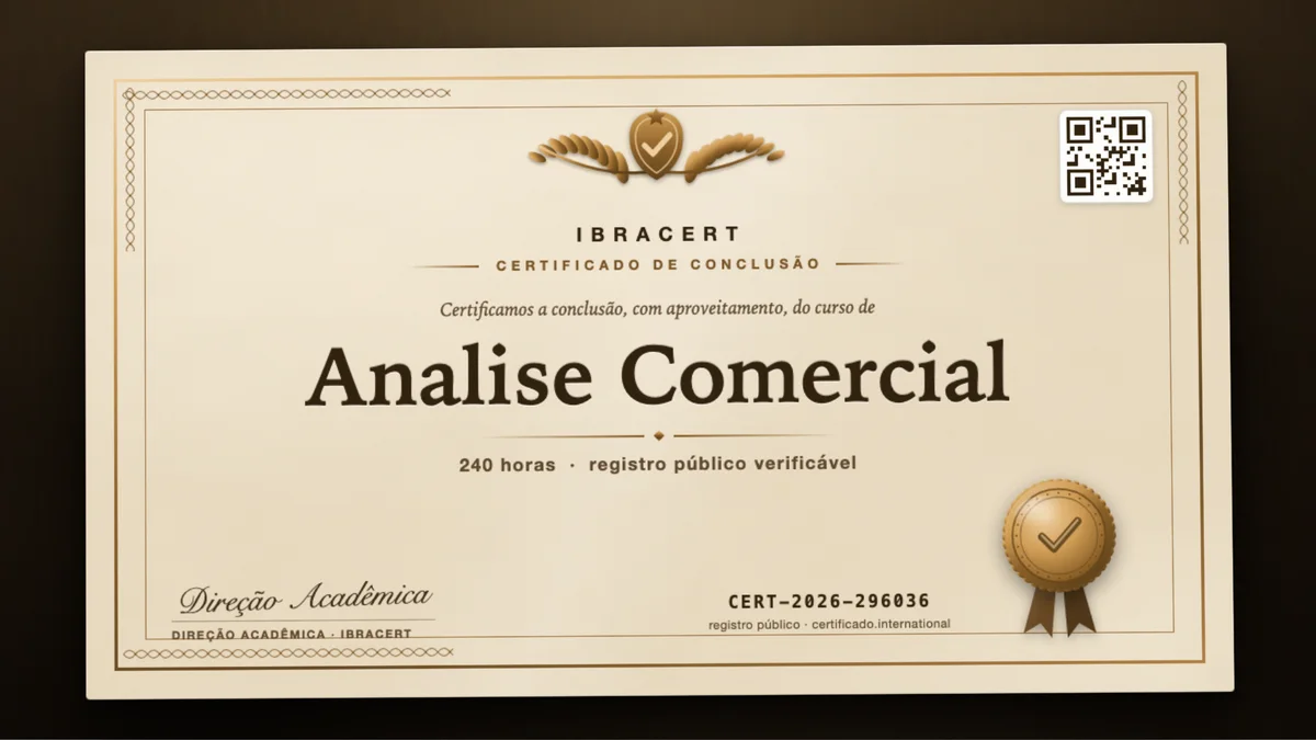 Capa do curso Analise Comercial