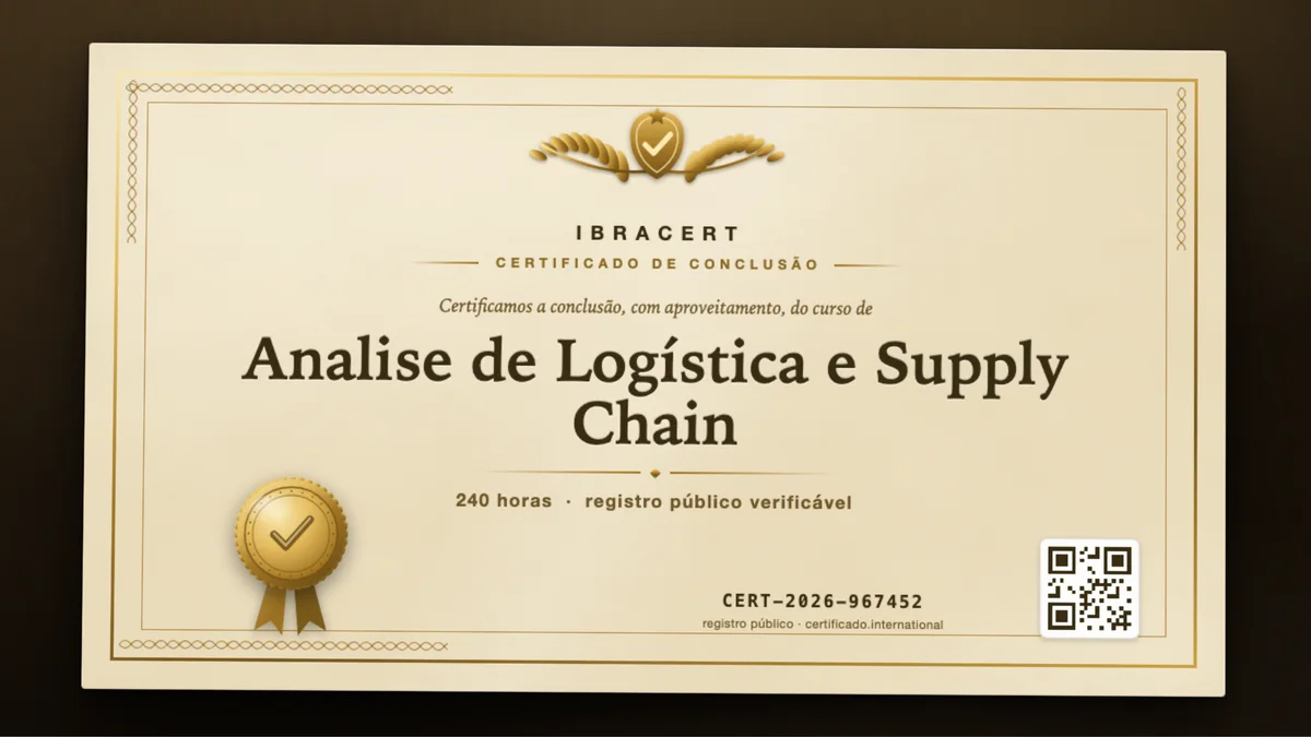 Capa do curso Analise de Logística e Supply Chain