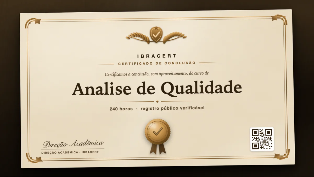 Capa do curso Analise de Qualidade