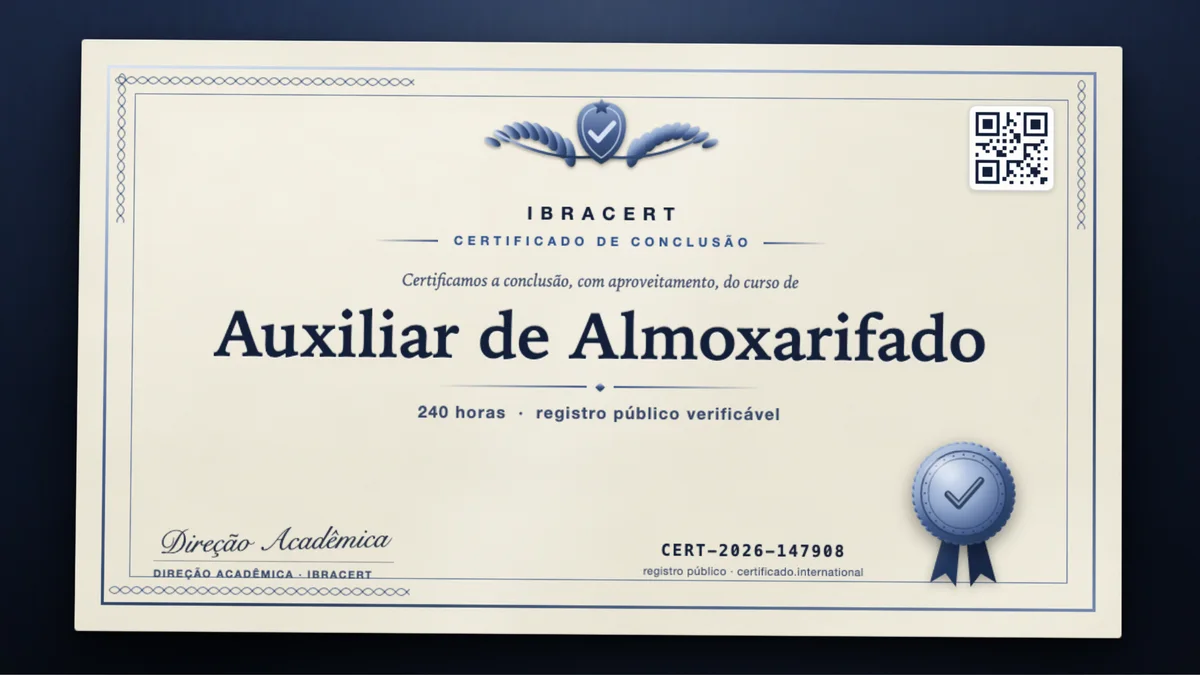 Capa do curso Auxiliar de Almoxarifado