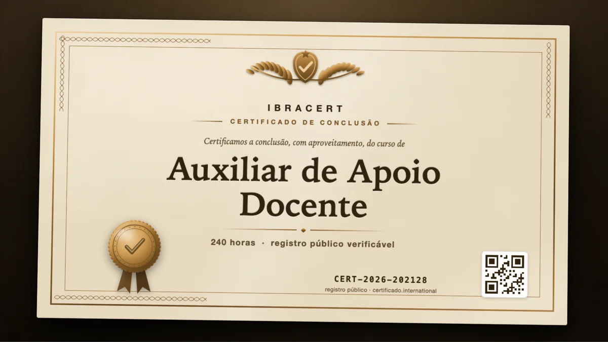 Capa do curso Auxiliar de Apoio Docente