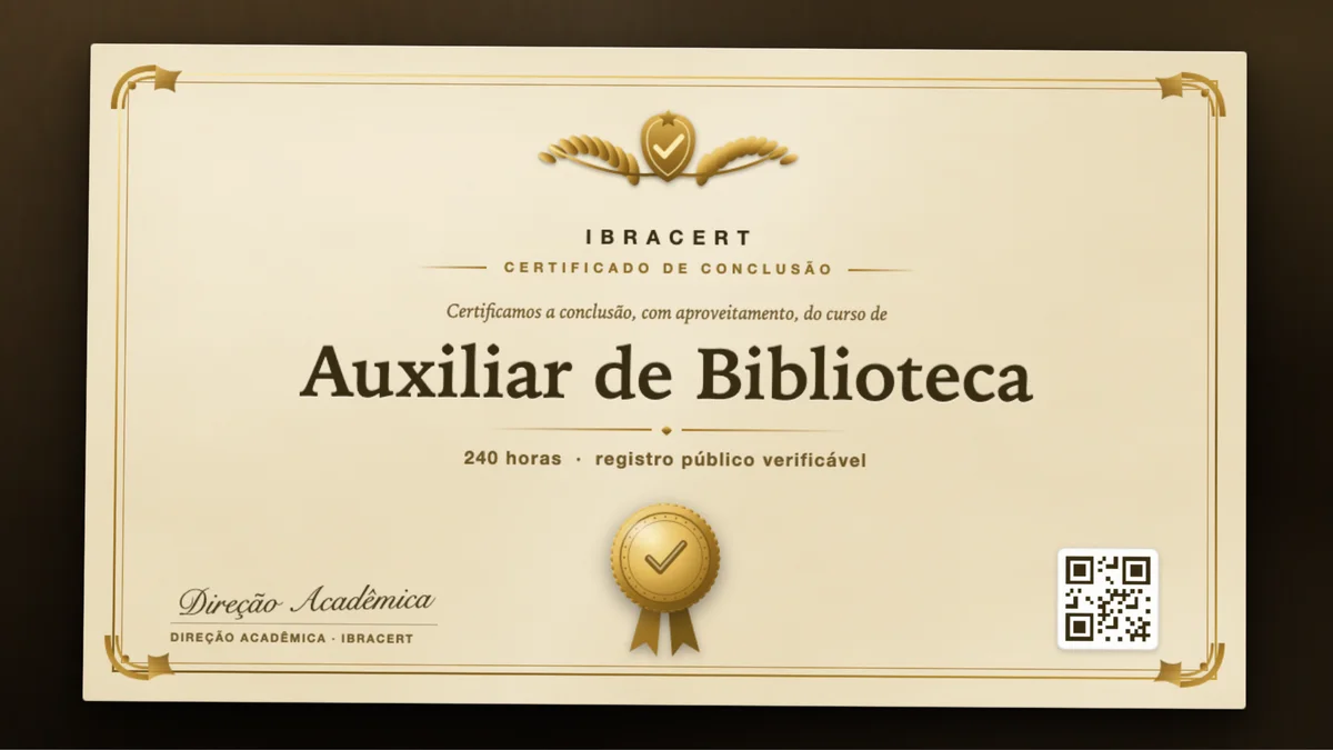 Capa do curso Auxiliar de Biblioteca