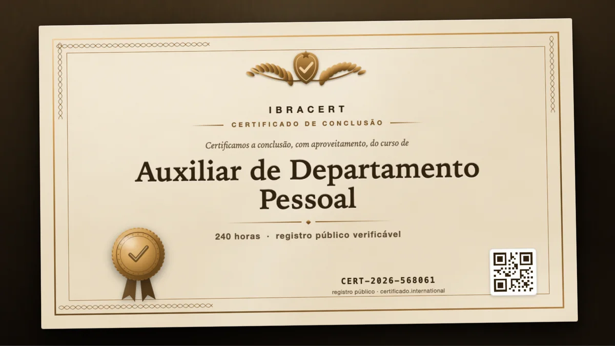 Capa do curso Auxiliar de Departamento Pessoal