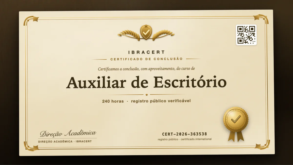 Capa do curso Auxiliar de Escritório