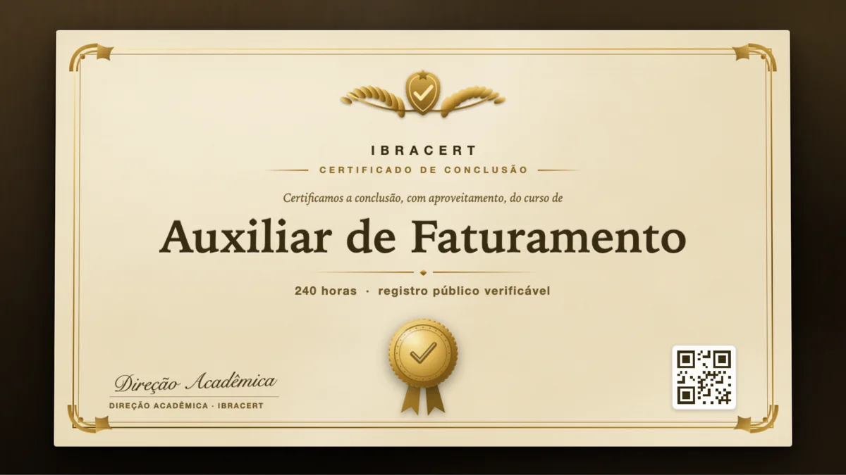 Capa do curso Auxiliar de Faturamento